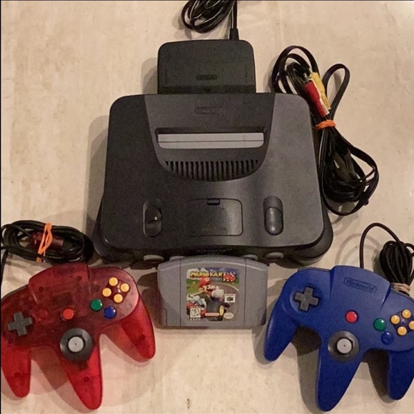 Nintendo 64 Console & 2 Controllers & Mario Kart N64 Game Authentic Original OEM - Picture 15 of 16